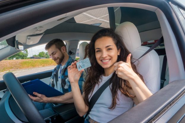 Girl passed driving test